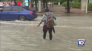 Flooding in problematic areas of Downtown Miami Brickell [upl. by Joseito672]