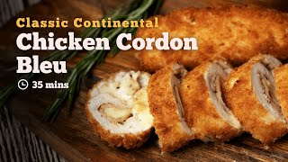 Chicken Cordon Bleu  Chicken Roulade  Cheese Stuffed Chicken  Continental Recipes  Cookd [upl. by Yci340]