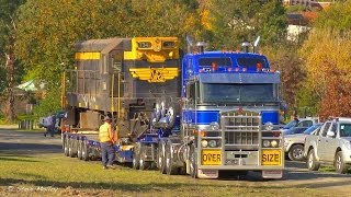 Trucks Trains and Cranes  SMC Heavy Haulage Moving T Class Loco [upl. by Whallon]