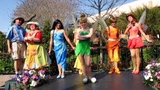 Disney Fairy Epcot Debut at Pixie Hollow  Tinker Bell Iridessa Silvermist Fawn amp Rosetta 2009 [upl. by Skyla917]