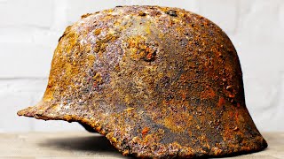 Very Rusty WW2 German Helmet Restoration and Preservation [upl. by Thomasa]