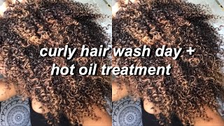 My Curly Hair Wash Day  Hot Oil Treatment  Azlia Williams [upl. by Nakah544]