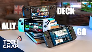 Steam Deck OLED vs ROG Ally vs Legion Go  BEST Gaming Handheld in 2024 [upl. by Rockwell]