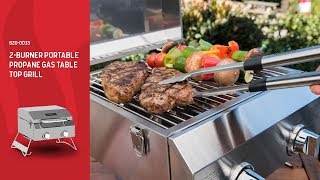 Nexgrill 2Burner Portable Propane Gas Table Top Grill 8200033 [upl. by Anasor923]