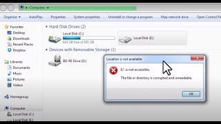 NTFS file system error windows 7810  disk is not accessible  External drive NTFS not open [upl. by Gnus]