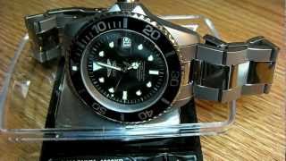 Invicta 0420 Pro Diver Automatic Titanium Watch CloseUp [upl. by Grover]