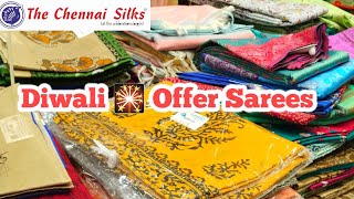 Chennai Silks Diwali🎇Collections Combo offer CottonSemi silk cottonBengal CottonChanderi sarees [upl. by Nelda349]