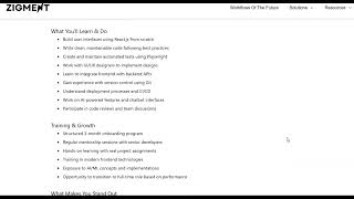 Zigment is hiring for Frontend Software Engineer Intern  Fresher Bangalore [upl. by Heall]