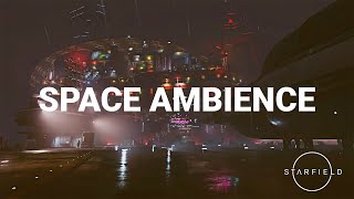 Relaxing Rainy Neon Space Station Ambience  Starfield Relax Study Sleep ASMR [upl. by Hadeehuat2]