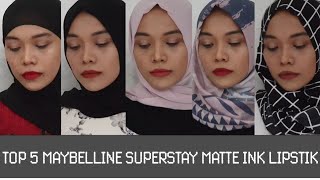 TOP 5 MAYBELLINE SUPERSTAY MATTE INK DI KULIT SAWO MATENG  Irma Lestari [upl. by Larimer]