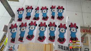 Cutting stiker 4warna Minnie mouse karakter kartun [upl. by Merta]