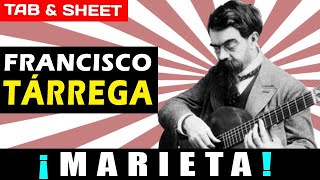 TABSheet ¡Marieta Mazurka by Francisco Tarrega PDF  Guitar Pro  MIDI [upl. by Aysan908]