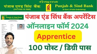 Punjab amp sind Bank Apprentice online form fill up 2024  how to fill up punjab and sind bank form [upl. by Oiuqise]