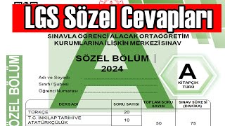 LGS Sözel Cevaplar 2024 [upl. by Anihpesoj]