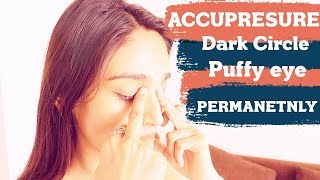 Remove dark circles puffy eyes FAST  4 Acupressure point for eyes massage [upl. by Terpstra221]