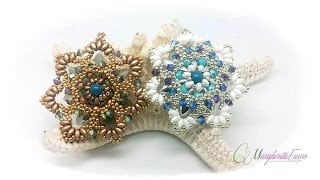 Beading tutorial come creare un pendente Dryope con daghe superduo swarovski [upl. by Alvinia]