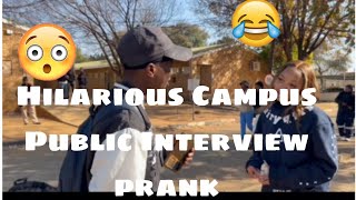 Hilarious Campus Public Interview Prank [upl. by Sewole639]