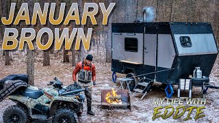 CAMPING in SUB ZERO Temperatures with Only a WOOD STOVE to heat my DIY CAMPER TRAILER [upl. by Aida]