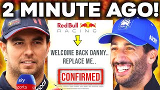 HUGE NEWS for Daniel Ricciardo after Redbull JUST SACKED Perez Change everything  F1 News [upl. by Ruthe]