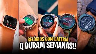 Esqueça o Carregador Os 5 Smartwatches com a MELHOR BATERIA de 2024 🔋 [upl. by Sergeant]