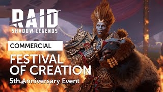 RAID Shadow Legends  5th Anniversary Event  Festival of Creation Official Commercial [upl. by Mloc]