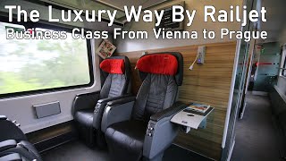 TRIP REPORT ÖBB Railjet Business Class From Vienna to Prague With Excellent Lunch Onboard [upl. by Yanat]