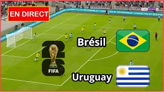 Brésil vs Uruguay en direct Éliminatoires de la Coupe du monde Simulation de football Gameplay PC [upl. by Madi965]