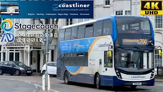 Stagecoach South Coastliner 700 Brighton to Littlehampton via Worthing Goring amp Wick ADL E400MMC [upl. by Heins302]