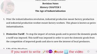 Class 10th  Short Revised notes  The age of industrialization  Chapter 4  CLASS NOTES [upl. by Eb933]