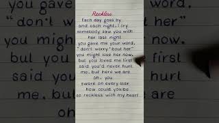 Madison Beer  Reckless Lyrics madisonbeer lyrics fyp shorts shortsfeed [upl. by Aillicec341]