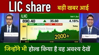 LIC share news today  Lic share latest news  Lic share news  Lic share target [upl. by Bunnie]