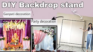 DIY backdrop stand in just 300 INR  Backdrop for Ganpati decoration Part1 [upl. by Ymac]