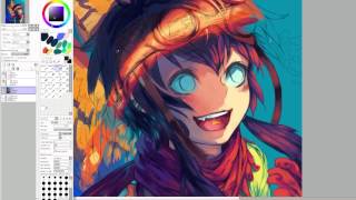 One Layer Colouring  speedpaint SAI [upl. by Bocaj]