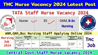 TATA Staff Nurse Vacancy 2024Staff Nurse Vacancy 2024TMC Staff Nurse VacancyNursing Vacancy New [upl. by Adniram]