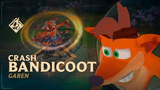 Crash Bandicoot Garen 👺 ​​​ RuneForge—LoL Custom Skins [upl. by Rimma]