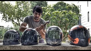 Helmet Crash Test  Hammer Test  Branded vs Local [upl. by Nyllewell]