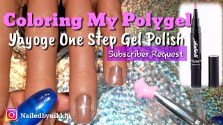 Coloring my Polygel with gel polish Subscriber Request [upl. by Werna119]