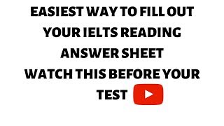 IELTS Academic  Filling Reading Answer Sheet [upl. by Saval]