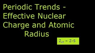 Periodic Trends  Effective Nuclear Charge and Atomic Radius [upl. by Annibo187]