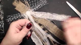 Shabby Burlap Bow tutorial [upl. by Strephonn]