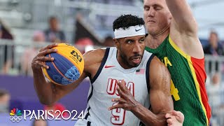 US mens 3x3 team falls to Lithuania without Jimmer Fredette  Paris Olympics  NBC Sports [upl. by Stedt]