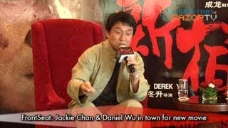 Front Seat Jackie Chan and Daniel Wu plug Shinjuku Incident Pt 2 [upl. by Howlend]