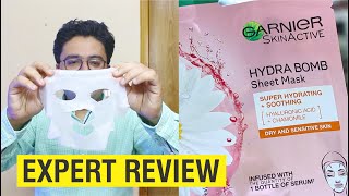 Garnier HYDRA BOMB Sheet Mask Review  Mazedaar [upl. by Annaya]