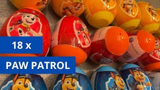 Unboxing of 18 paw patrol suprise eggs paw patrol toys unboxing video [upl. by Solis243]