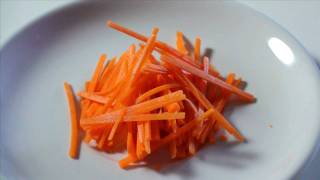 KNIFE SKILLS HOW TO JULIENNE CARROTS [upl. by Wright]