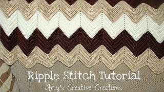 How to Crochet Ripple Stitch Afghan Blanket Tutorial  DIY Crochet Blanket [upl. by Farmann]