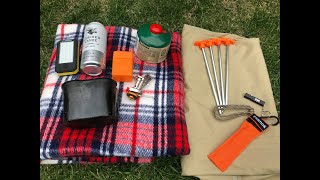 2 MINUTE TARP SETUP  GEAR REVIEW  Backpacking Stove Fire Steel Camping Light [upl. by Allare]