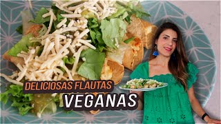 Flautas VEGANAS en la FREIDORA DE AIRE  Recetas Veganas [upl. by Specht]