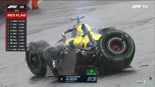 Alex Albon Crash Brazil GP 2024 Qualifying [upl. by Eellac337]