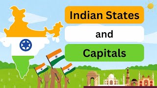 Indian States and Capitals 2024  Union Territories 29 States of India State and Capital with Map [upl. by Cychosz71]